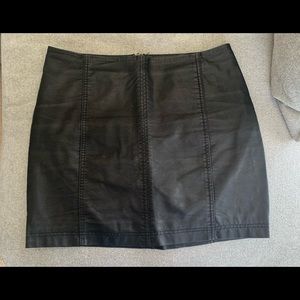 Faux Leather Free People Skirt